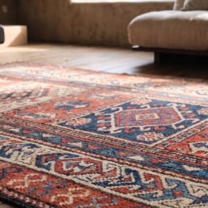 Antique N.W. Persian Coral Wool Hallway Runner Rug (SKU 21730) - in-room detail
