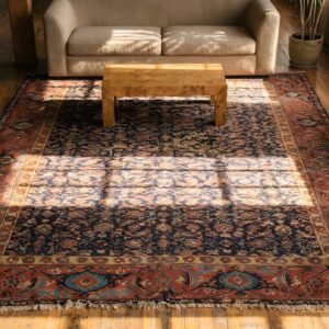 Antique N.W. Persian Persian Knotted Rug elegant (SKU 22713) - styled overhead view