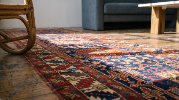 Antique n. W. Persian geometric medallion hand knotted hallway runner rug 13 Antique n. W. Persian geometric medallion hand knotted hallway runner rug (sku 18549) - in-room detail
