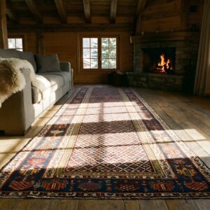 Antique N.W. Persian Hallway Runner Wool Blue Rug (SKU 23762) - room view