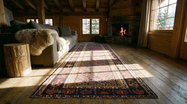 Antique n. W. Persian hallway runner wool blue rug (sku 23762) - room view