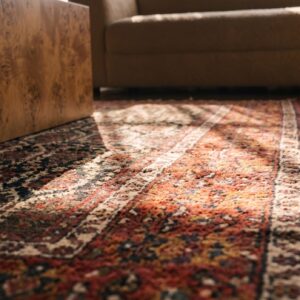 Antique N.W. Persian Hallway Runner Wool Gray Rug (SKU 18908) - in-room detail
