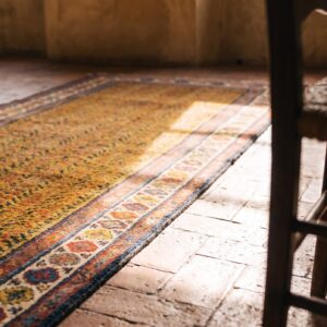Antique N.W. Persian Hallway Runner Wool Yellow Rug (SKU 21106) - in-room detail