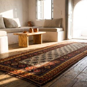 Antique N.W. Persian Ivory 1870s Hallway Runner Rug (SKU 22115) - room view