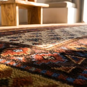 Antique N.W. Persian Ivory 1870s Hallway Runner Rug (SKU 22115) - in-room detail