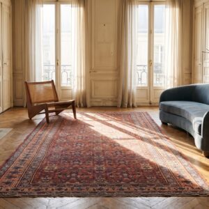 Antique N.W. Persian Large Hallway Runner Wool Coral Rug (SKU 21069) - room view