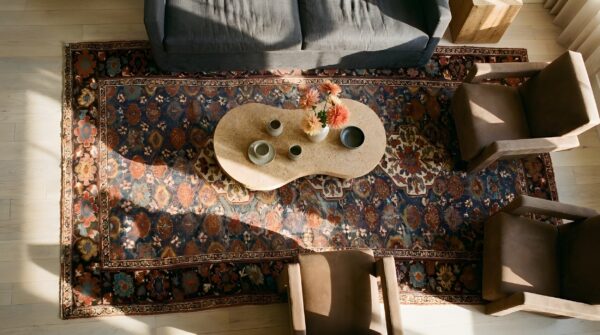 Antique n. W. Persian wool other rug 2 Antique n. W. Persian wool other rug (sku 23883) - styled overhead view