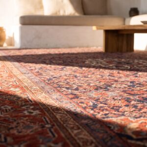 Antique N.W. Persian Oversized Room Size Wool Blue Rug (SKU 20457) - in-room detail