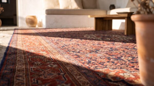 Antique n. W. Persian oversized room size wool blue rug 10 Antique n. W. Persian oversized room size wool blue rug (sku 20457) - in-room detail