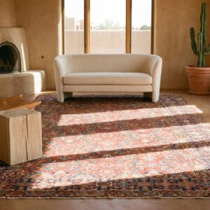 Antique N.W. Persian Oversized Room Size Wool Coral Rug (SKU 21803) - room view