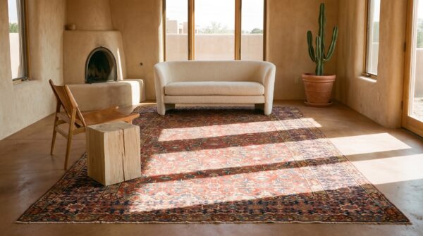 Antique n. W. Persian oversized room size wool coral rug 12 Antique n. W. Persian oversized room size wool coral rug (sku 21803) - room view