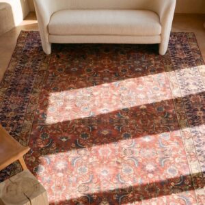 Antique N.W. Persian Oversized Room Size Wool Coral Rug (SKU 21803) - styled overhead view