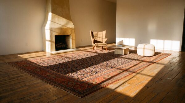 Antique n. W. Persian oversized room size wool dark rug 6 Antique n. W. Persian oversized room size wool dark rug (sku 23622) - room view