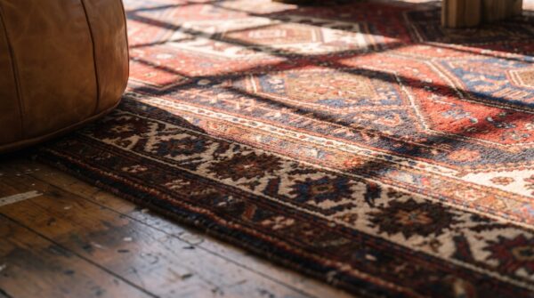 Antique n. W. Persian small scatter size wool rug 7 Antique n. W. Persian small scatter size wool rug (sku 20416) - in-room detail