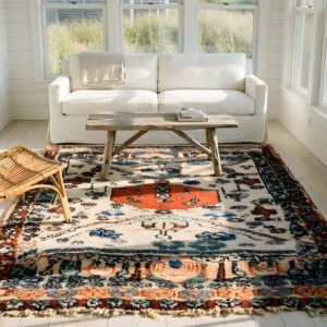 Antique N.W. Persian Square Small Scatter Size Wool Ivory Beige Rug (SKU 24370) - room view