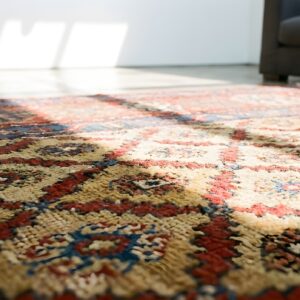 Antique N.W. Persian Yellow 1880s Hallway Runner Rug (SKU 22254) - in-room detail