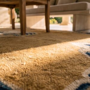 Natural Color Antique Chinese White Crane Design Mid 19th Century Ningxia Rug (SKU 25289) - in-room detail