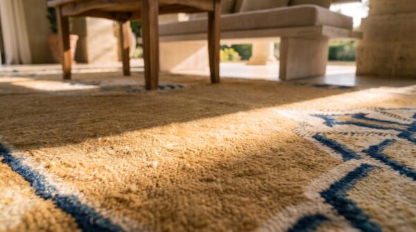 Natural color antique chinese white crane design mid 19th century ningxia rug 8 Natural color antique chinese white crane design mid 19th century ningxia rug (sku 25289) - in-room detail