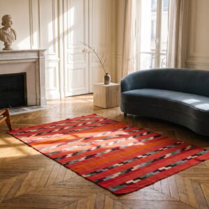 Antique Navajo American Coral 1890s Rug (SKU 21434) - room view