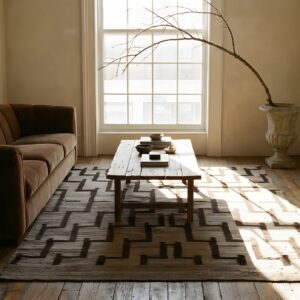 Antique Navajo American Geometric, Medallion Flat Weave Rug (SKU 23797) - room view