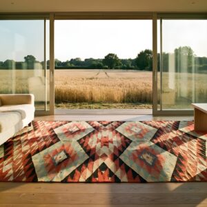 Antique Navajo American Geometric Multicolor 1890s Square Rug (SKU 25168) - room view
