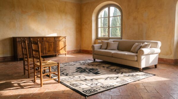 Antique navajo small scatter size wool ivory beige cream white rug 10 Antique navajo small scatter size wool ivory beige cream white rug (sku 24429) - room view