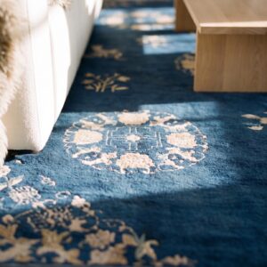 Antique Navy Blue Chinese Room Size Peking Carpet (SKU 21788) - in-room detail