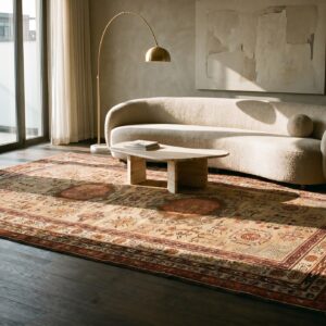 Neutral Color Antique Tribal Long and Narrow Size East Turkestan Khotan Rug (SKU 19222) - room view