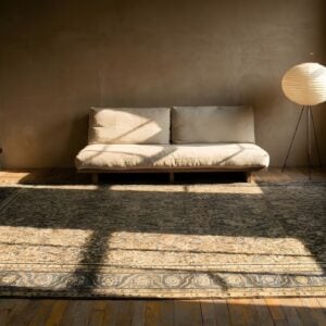 Neutral Earth Tone Color Antique Tribal Herati Design Large Persian Bakshaish Rug (SKU 23734) - room view