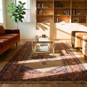 Neutral Antique Persian Tribal Geometric Pattern Serab Rug (SKU 23309) - room view