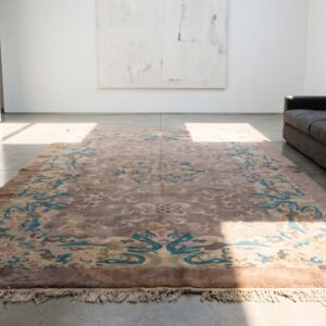 Neutral Purple Antique Chinese Crane Design Large Long and Narrow Size Peking Rug (SKU 23149) - room view
