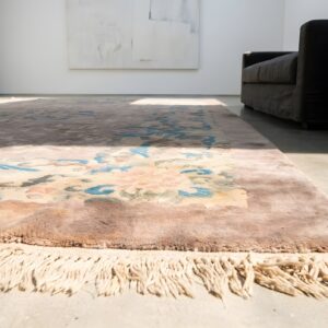 Neutral Purple Antique Chinese Crane Design Large Long and Narrow Size Peking Rug (SKU 23149) - in-room detail