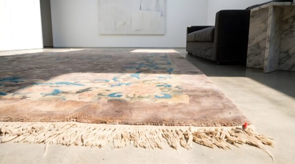 Neutral purple antique chinese crane design large long and narrow size peking rug 8 Neutral purple antique chinese crane design large long and narrow size peking rug (sku 23149) - in-room detail