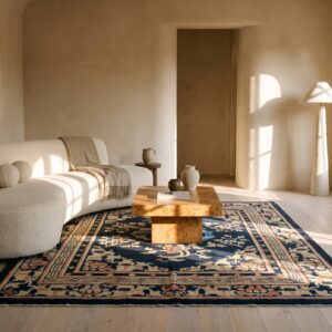 Antique Ningxia Chinese Allover Floral Knotted Rug (SKU 24658) - room view