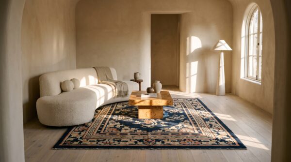 Antique ningxia chinese allover floral knotted rug 11 Antique ningxia chinese allover floral knotted rug (sku 24658) - room view