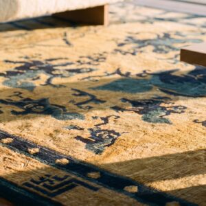 Antique Ningxia Chinese Allover Ivory 1850s Rug (SKU 24663) - in-room detail