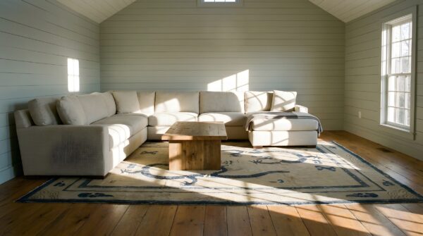 Antique ningxia chinese allover ivory color 1880s dragon design rug (sku 23704) - room view