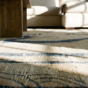 Antique Ningxia Chinese Allover Ivory Color 1880s Dragon Design Rug (SKU 23704) - in-room detail