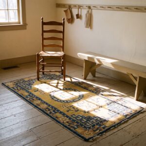 Antique Ningxia Chinese Medallion Yellow 1800s Rug (SKU 23590) - room view