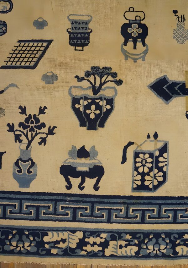 Antique ningxia hallway runner wool beige rug (sku 24118) - room view
