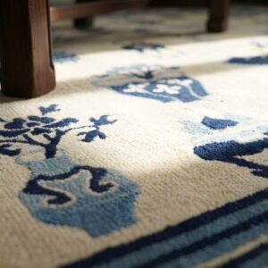 Antique Ningxia Hallway Runner Wool Beige Rug (SKU 24118) - in-room detail