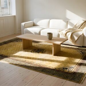 Antique Ningxia Hallway Runner Silk Yellow Rug (SKU 24198) - room view