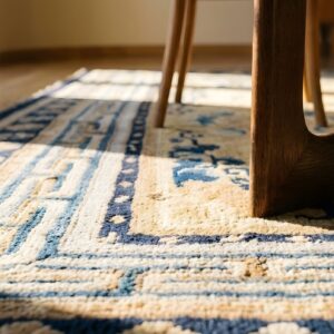 Antique Ningxia Hallway Runner Wool Yellow Rug (SKU 23698) - in-room detail