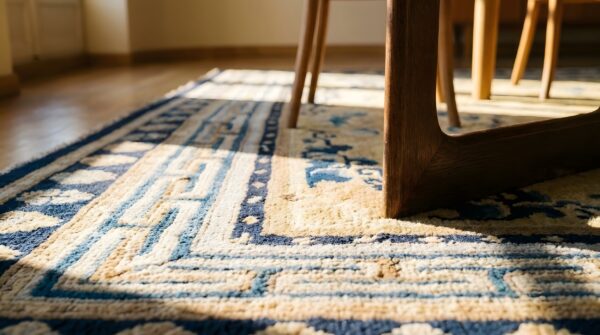 Antique ningxia hallway runner wool yellow rug 7 Antique ningxia hallway runner wool yellow rug (sku 23698) - in-room detail