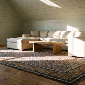Antique Ningxia Round Wool Brown Rug (SKU 24257) - room view