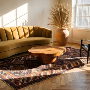 Antique Northwest Persian Tribal Geometric Hallway Runner Rug (SKU 17829) - room view
