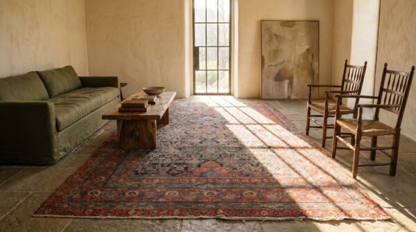Antique nw persian persian knotted rug 6 Antique nw persian persian knotted rug (sku 17332) - room view