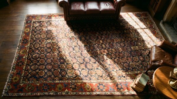 Antique nw persian persian allover mina khani design gallery rug 2 Antique nw persian persian allover mina khani design gallery rug (sku 23582) - styled overhead view