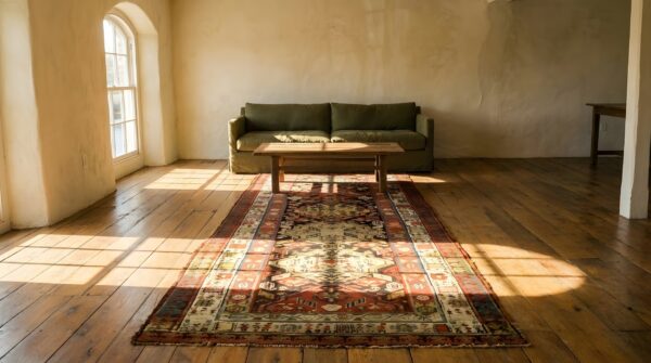 Antique nw persian brown tribal hallway runner kurdish rug 8 Antique nw persian brown tribal hallway runner kurdish rug (sku 23548) - room view