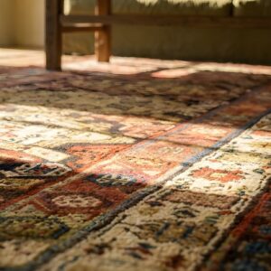 Antique NW Persian Brown Tribal Hallway Runner Kurdish Rug (SKU 23548) - in-room detail